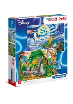 Puzzle 2x60 Supercolor Peter Pan The Jungle Book