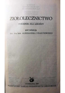 Ziołolecznictwo Poradnik dla lekarzy