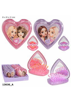 Szczotka do włosów serce z lusterkiem Top Model 13030A 1szt.mix