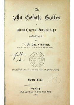 Die zehn Gebote Gottes 1869r