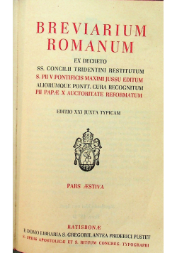 Breviarium Romanum Aestiva