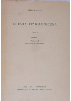 Chemia fizjologiczna Część I