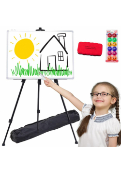 Tablica magnetyczna 90x60cm na stojaku z akcesor