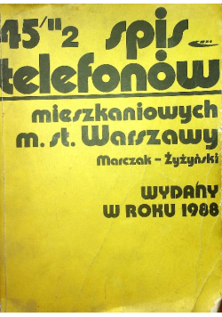 Spis telefonów mieszkaniowycj m st Warszawy