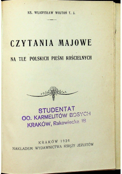 Czytania majowe 1926 r