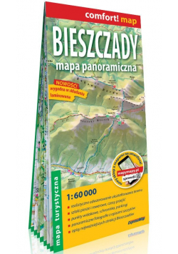 Bieszczady Mapa panoramiczna laminowana mapa turystyczna 1:60 000