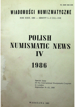 Wiadomości numizmatyczne rok XXIX 2 zeszyty