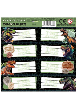 Nalepki na zeszyty Dinozaur 20 (25szt) DERFORM