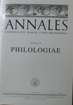 Annales Universitatis Mariae Curie Skłodowska Sectio ff Philologiae