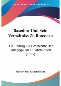 Basedow Und Sein Verhaltniss Zu Rousseau