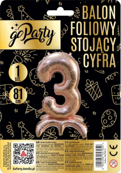 Balon foliowy stojący cyfra 3