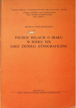 Polskie relacje o Iraku w wieku XIX jako źródło etnograficzne