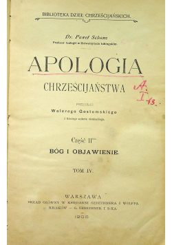 Apologia chrześcijaństwa tom IV 1905r