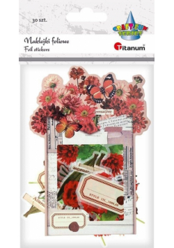 Naklejki foliowe Kwiaty czerwone 30szt