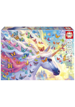 Puzzle 500 Jednorożec i kolorowe motyle