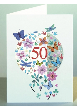 Karnet F50 wycinany + koperta Urodziny 50