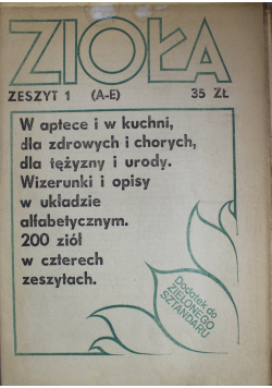 Zioła Zeszyt 1 A do E