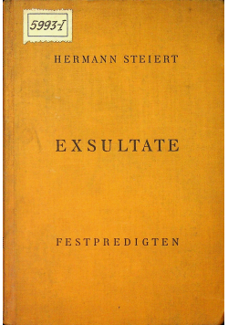 Exsultate festpredigten 1929r