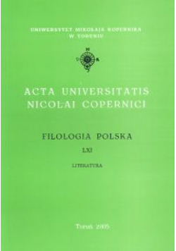 Acta Universitatis Nicolai Copernici. Filologia polska