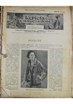 Kobieta w świecie i w domu lipiec  nr 14 1931 r