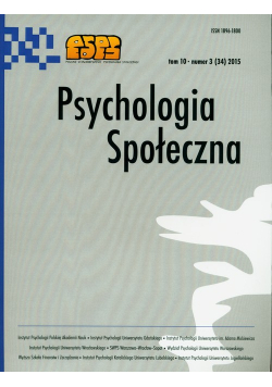 Psychologia społeczna Tom 10 Numer 3(34) 2015