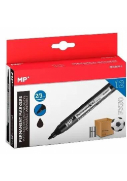Marker permanentny 2,0/3,0mm czarny (12szt)