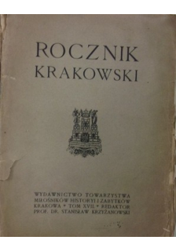 Rocznik Krakowski tom XIX 1923 r.