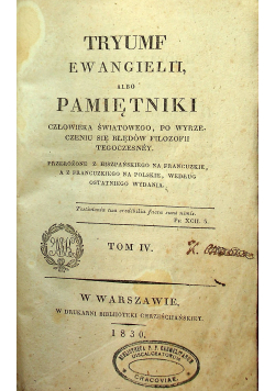 Tryumf Ewangelii tom IV 1830 r