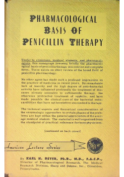 Pharmacological Basis of Penicillin Therapy 1950 r.