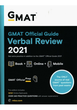 GMAT Official Guide Verbal Review 2021, Book + Online Question Bank