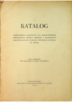 Katalog gancarstwa ludowego woj rzeszowskiego