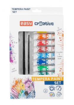 Farby tempera 12 kolorów EASY