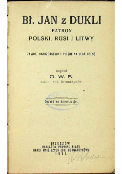 Bł Jan z Dukli 1931 r