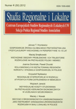 Studia Regionalne i Lokalne 4/2012