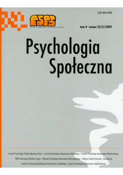 Psychologia społeczna  3/2009 Tom 4