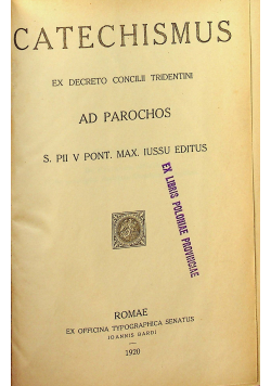 Catechismus Ad parochos 1920r