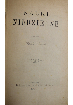 Nauki niedzielne 1900 r.