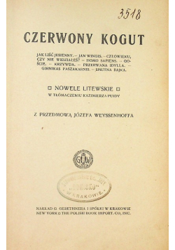 Czerwony Kogut Nowele Litewskie Przedmowa Weyssenh