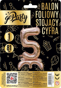 Balon foliowy stojący cyfra 5