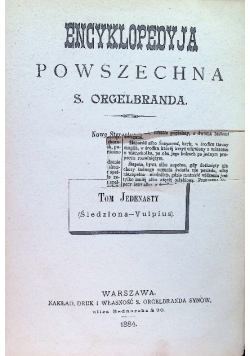 Encyklopedyja powszechna Tom XI 1884 r.