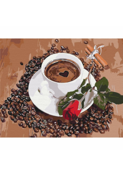 Malowanie po numerach BRUSHME 40x50 cm kawa z odrobiną romansu