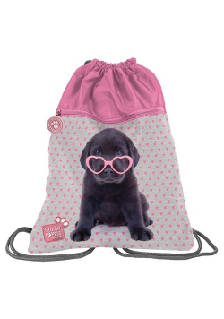 Worek na buty Studio Pets w różowe serduszka