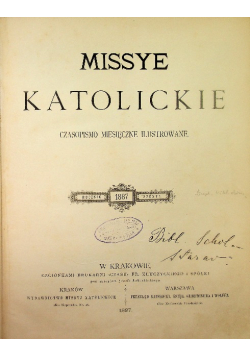 Missye Katolickie, rocznik szósty, 1887 r.