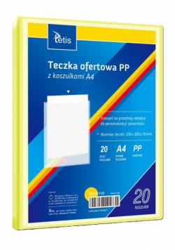Teczka ofertowa A4 PP + 20 koszulek żółta