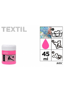 Farba do tkanin 45ml różowa (6szt)