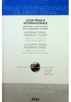 Revue internationale de droit penal international review of penal law