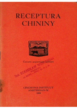 Receptura chininy 1939 r.