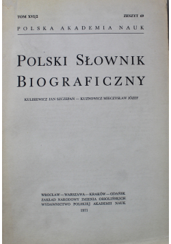 Polski Słownik Biograficzny Tom XVI  nr 2 Zeszyt 69