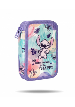 Piórnik 2-komorowy Disney Fashion Stitch Jumper 2 z wyposażeniem