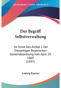 Der Begriff Selbstverwaltung